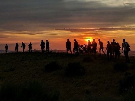 WR Trail top silhouette hikers - Cropped