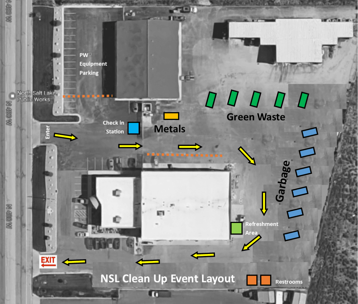 Spring and Fall Clean Up Event Layout